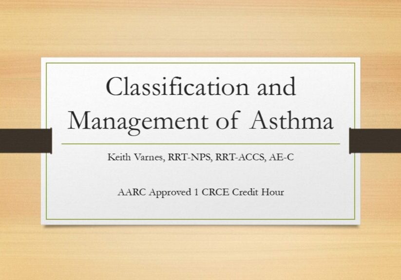 Classification & Management of Asthma Slide 1
